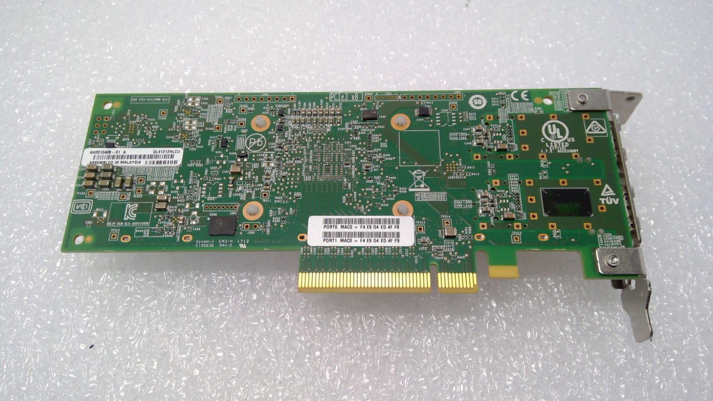 QLogic QL41212HLCU Dual Port 10GbE / 25GbE SFP28 PCIe NIC AH2010404-01