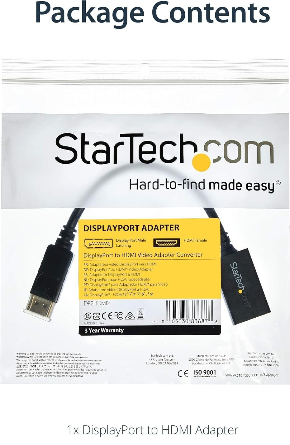 NEW StarTech.com DP2HDMI2 DisplayPort to HDMI Video Adapter Converter