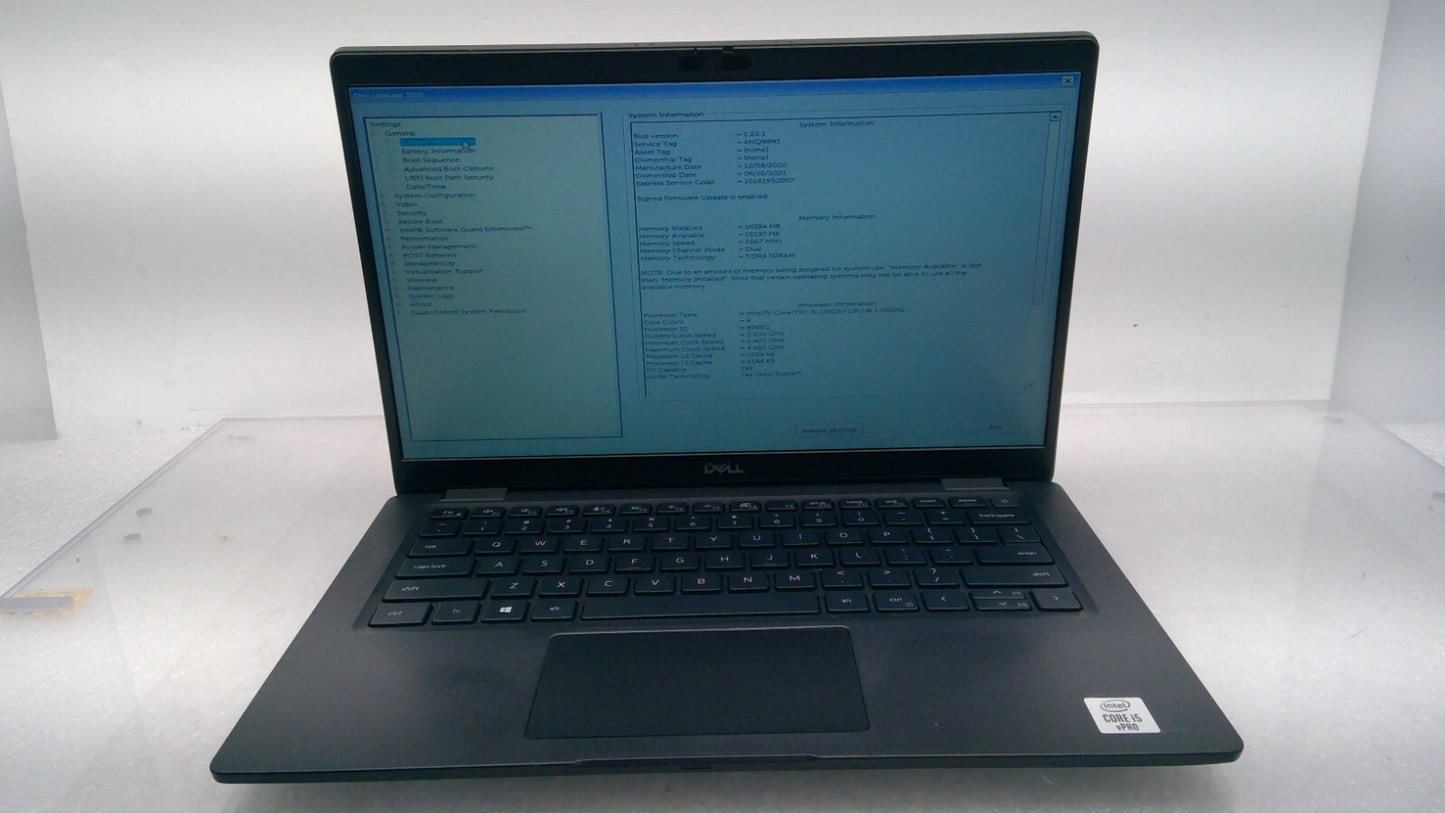 *Read*Dell Latitude 7310 13.3" Laptop i5-10310u@1.7GHz 16G RAM 256GB SSD B15  BK