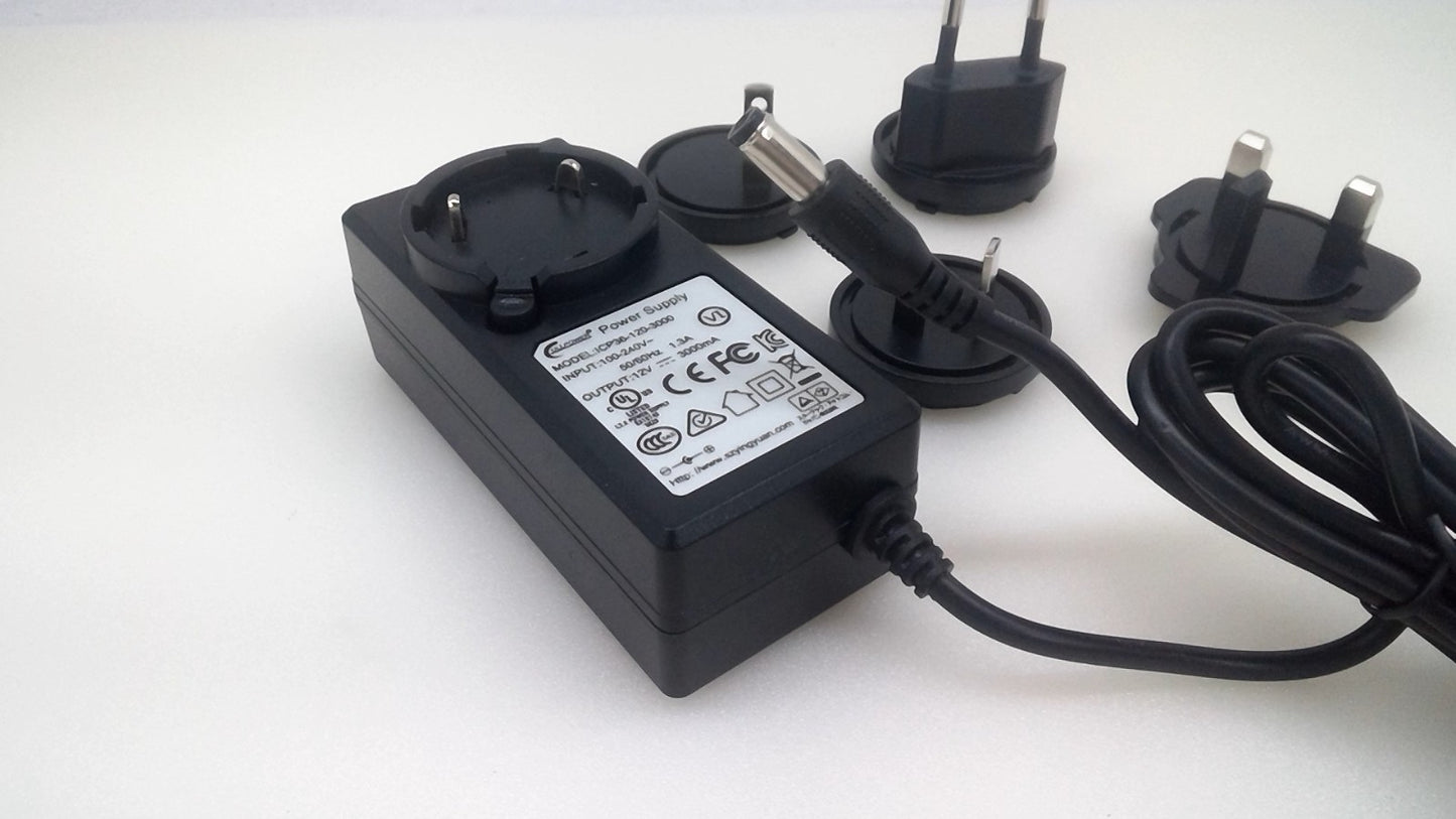 Cullpower 12V 3A 36W Power Supply Univeral Interchangeable ICP36-120-3000