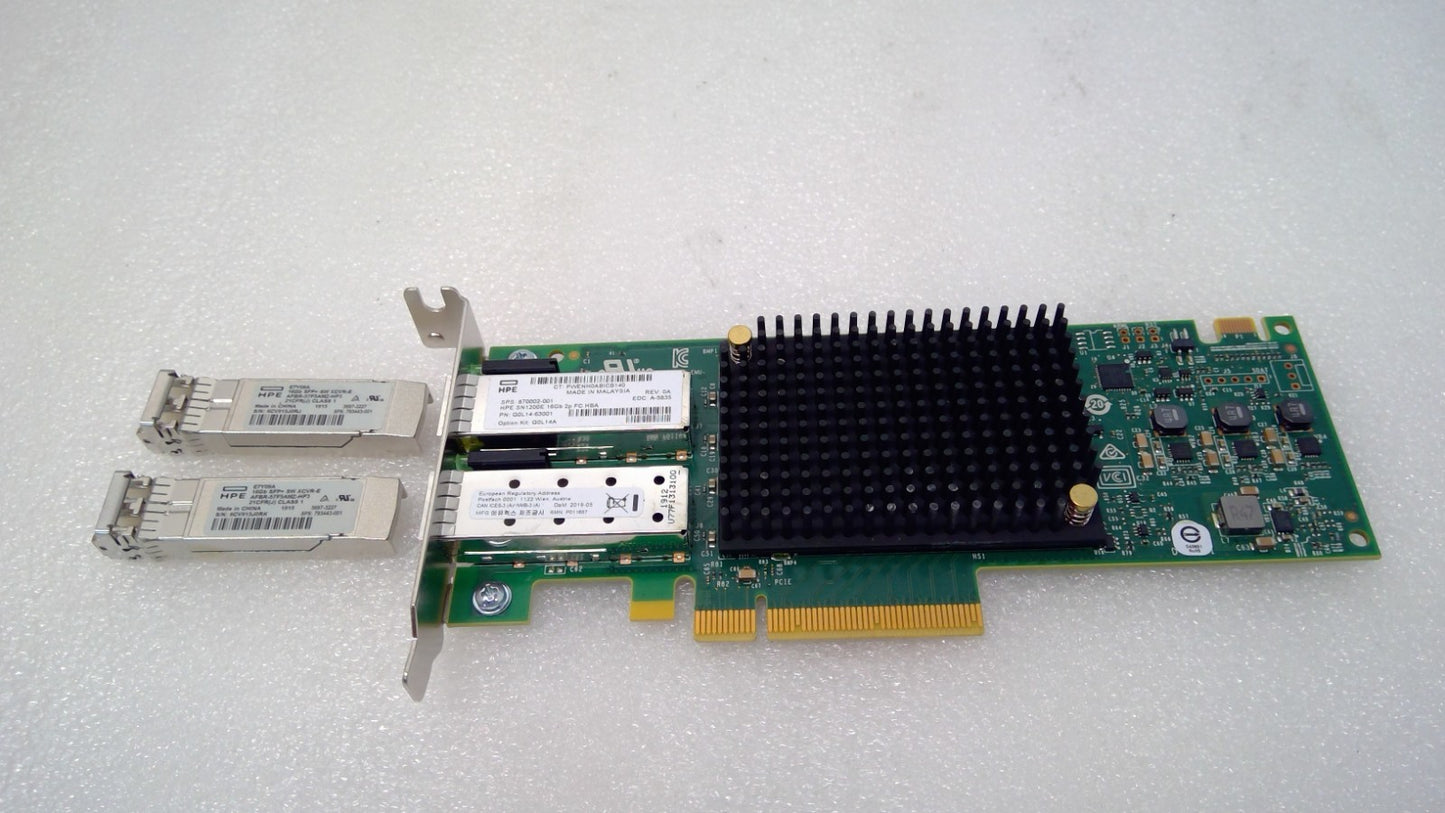 HPE Q0L14-63001 StoreFabric SN1200E 16Gb 2p HBA Fibre Channel 870002-001 W/2 SFP