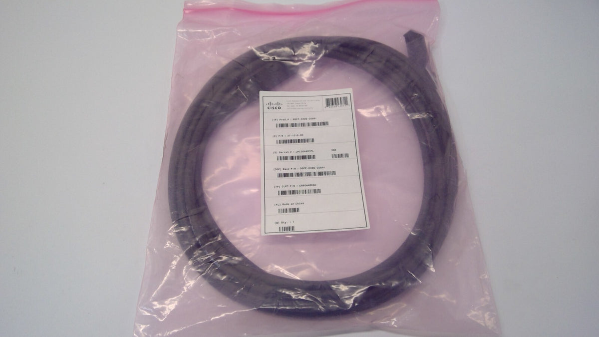 CISCO QSFP-H40G-CU5M 40GBASE-CR4 QSFP Passive Direct Copper Cable 5M 37-1318-03