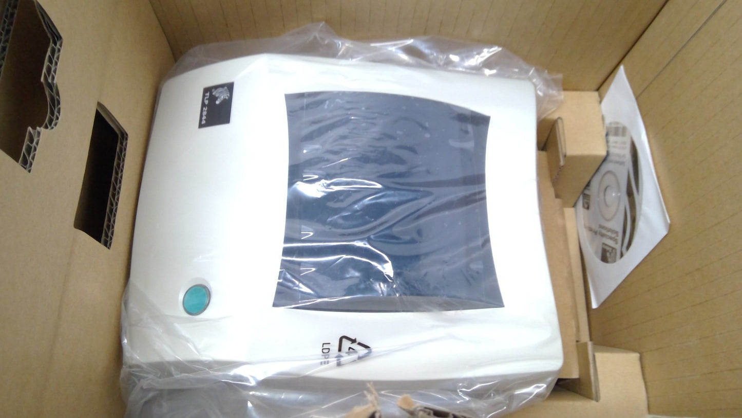 NEW Zebra TLP2844 Thermal Label Printer Transfer W/ ADAPTER 2844-10300-0001