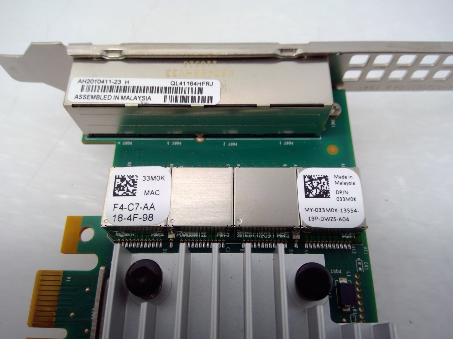 Dell Qlogic 33M0K QL41164HFRJ Quad Port 10GbE RJ-45 10GBase-T Network Card