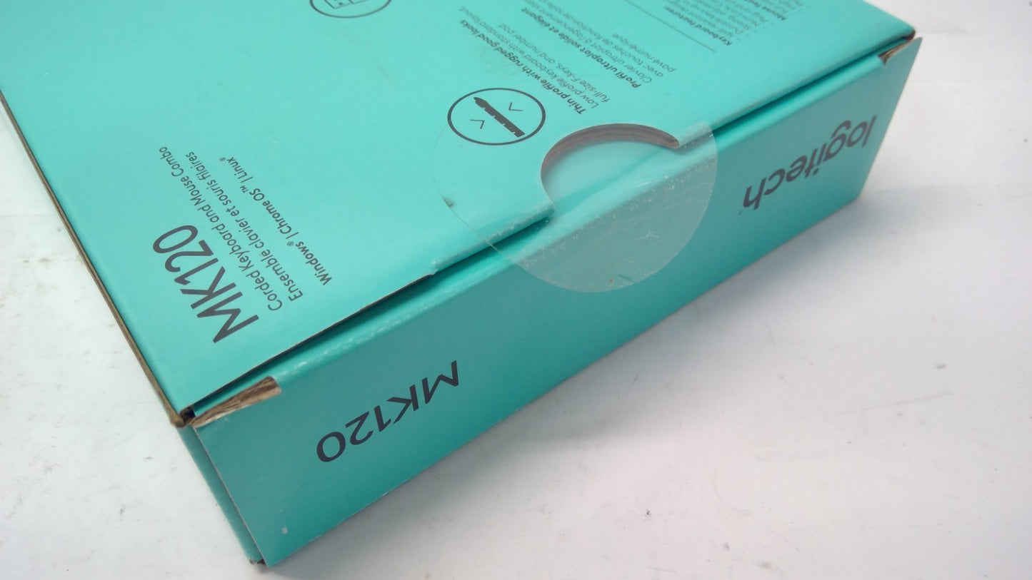 Logitech MK120 Wired USB Keyboard Mouse Desktop Combo 920-002565