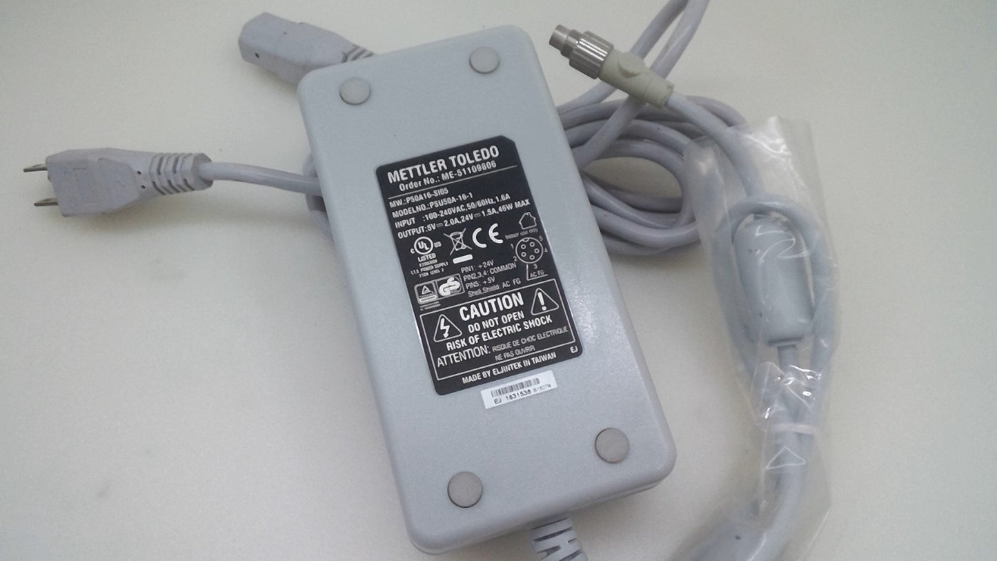 Mettler Toledo PSU50A-16-1 With Mini 5-Pin 24V 1.5A 46W P50A16-SI05 W/Cord