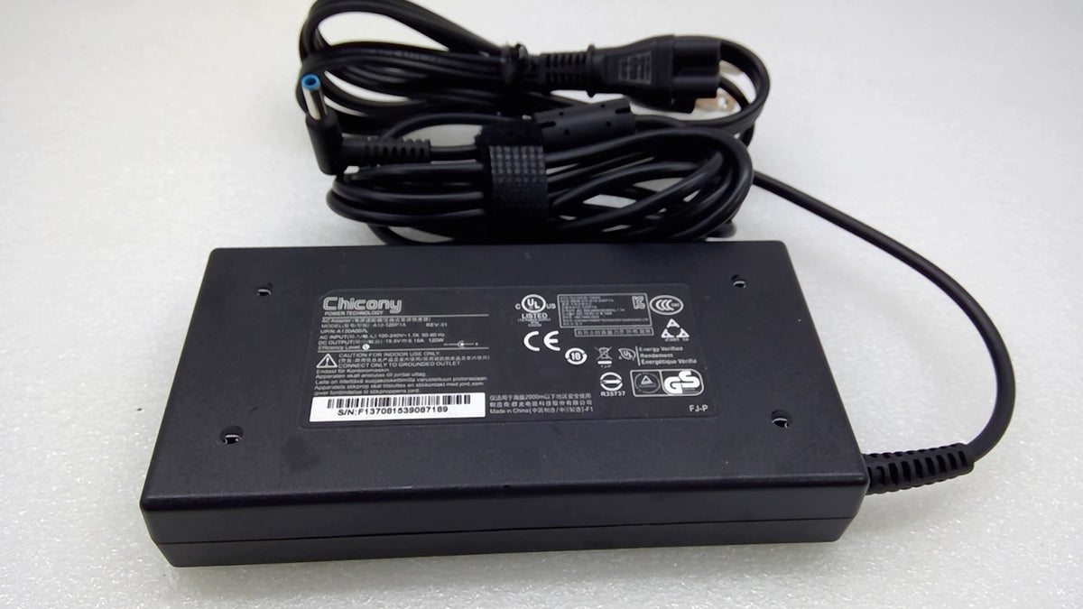 Chicony A12-120P1A 120W 19.5V 6.15A Laptop Charger AC Adapter Blue Tip