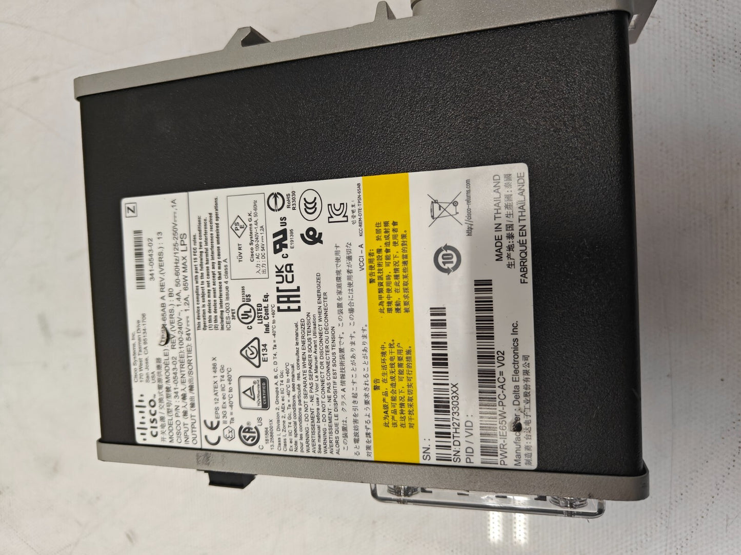 Cisco TPSN-65AB A Power Module for POE Solution Power Adapter PWR-IE65W-PC-AC
