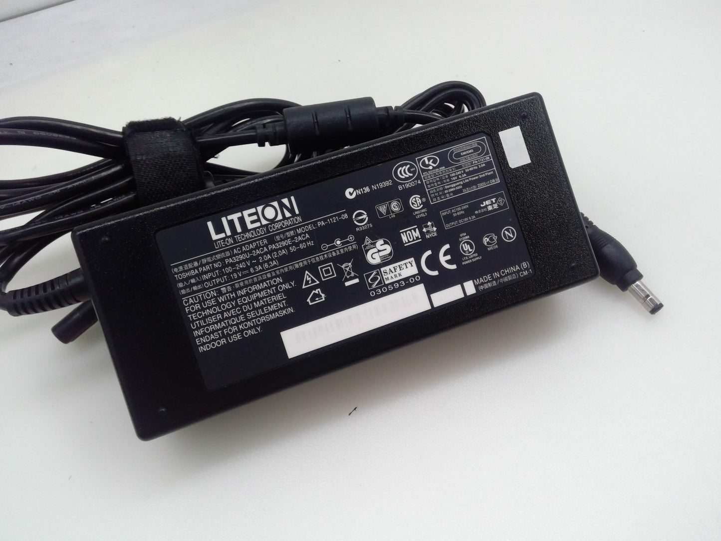 Liteon PA-1121-08 AC Power Adapter 19V 6.3A 120W Laptop Toshiba PA-32990U-2ACA
