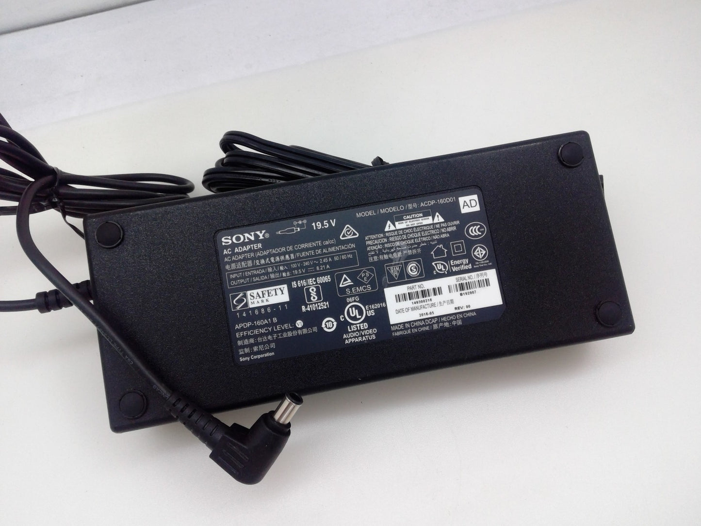 Original Sony 19.5V 8.21A ACDP-1 60D01 AC Adapter for Bravia KD-49XE8077 LCD TV