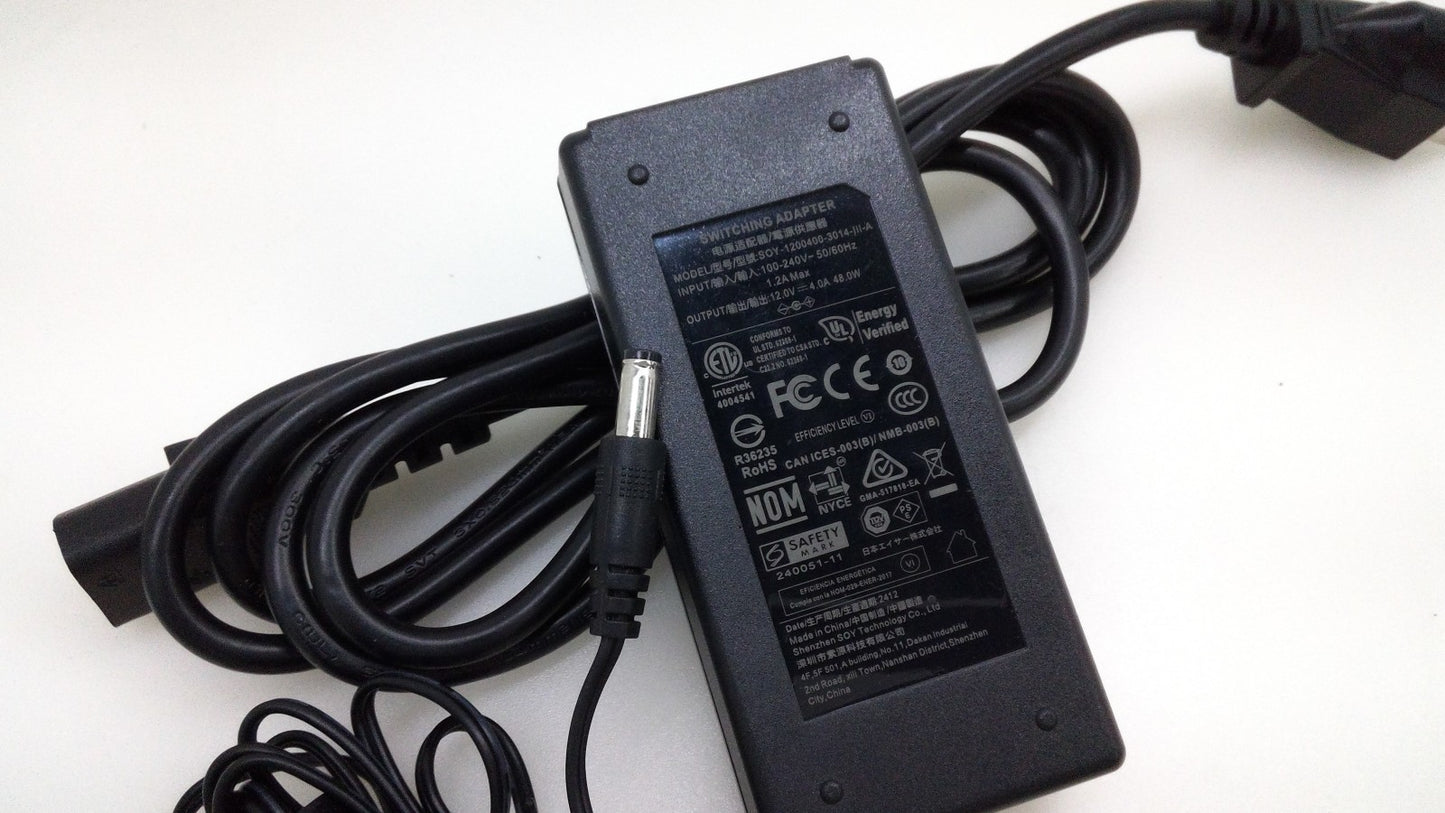 Original SOY 12V 4A Adapter SOY-1200400-3014 Viewsonic Monitor VX2718 2KPC MHD