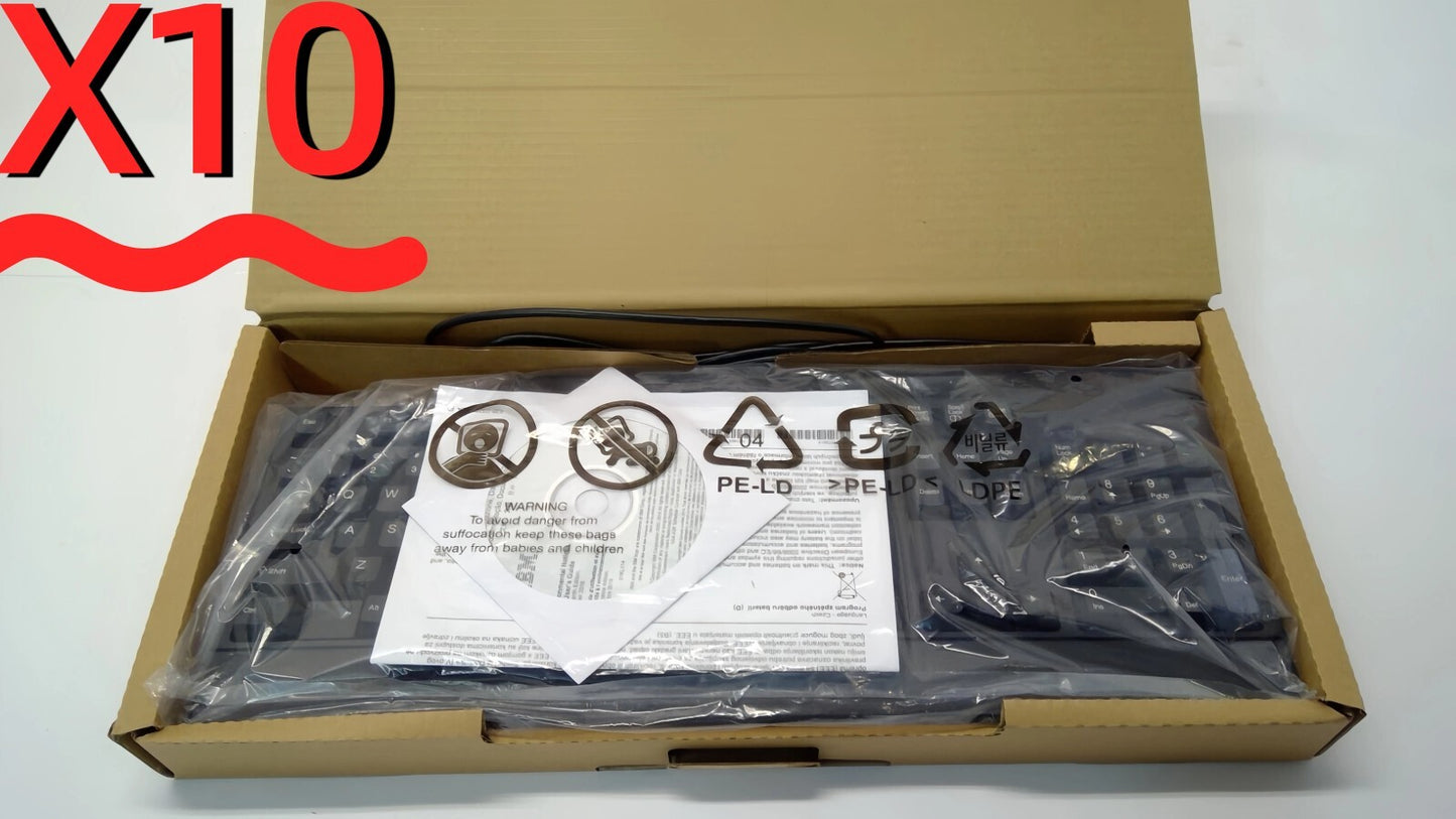 *LOT OF 10*IBM SK-8825 Wired USB Preferred Pro Fullwidth Black Keyboard 01LK315