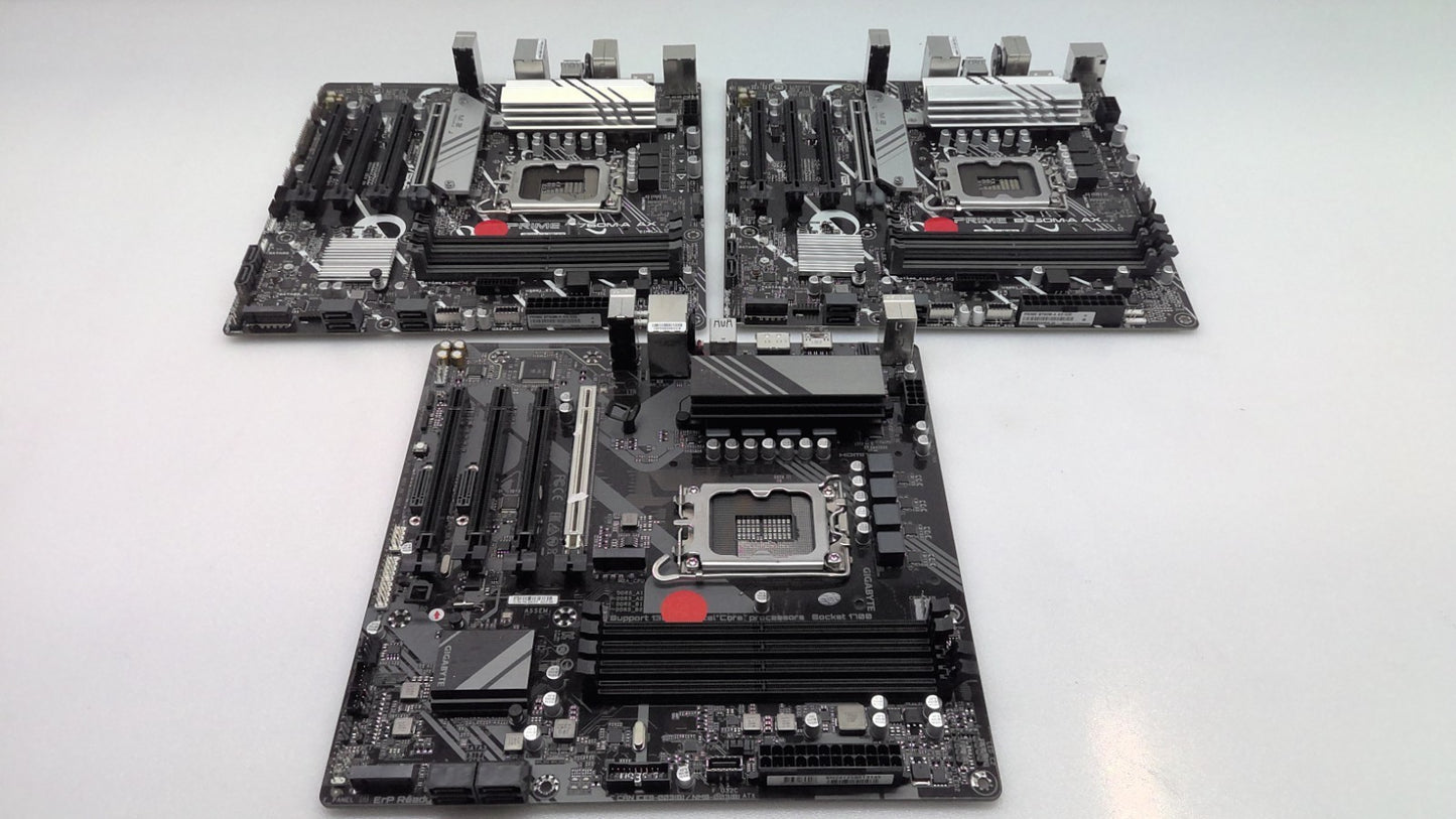 Lot of 3 *For Parts* 2x ASUS PRIME  B760M-A AX &GIGABYTE B760M C No WIFI