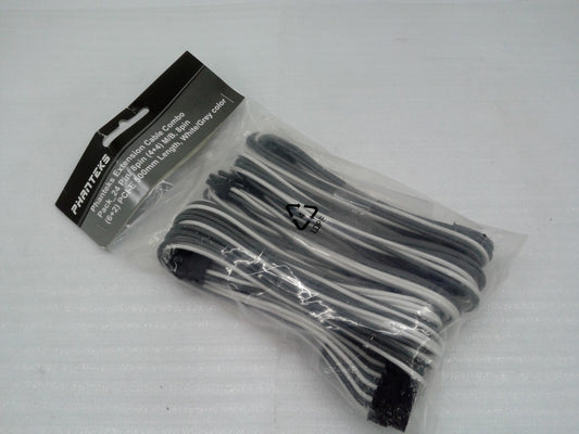 NEW 886523500759 PH-CB-CMBO_WG  Phanteks Extension Cables Combo White/Gray color