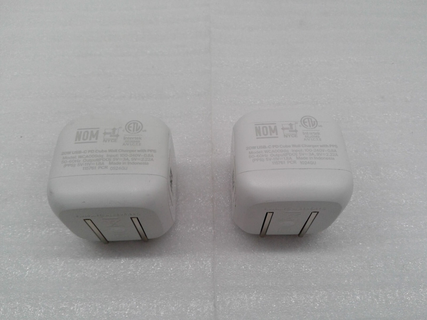 Lot of 2 Belkin Boost Charge 20W Compact USB-C PD Cube Wall Charger WCA009dq
