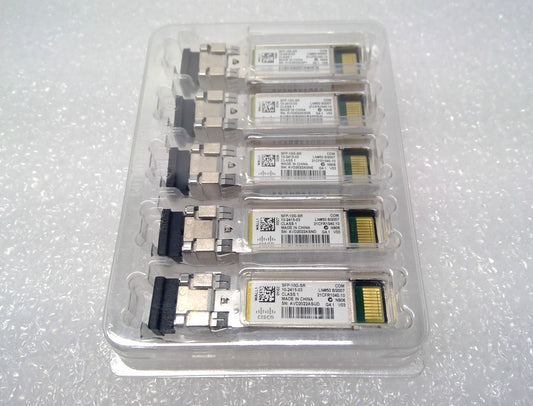 LOT OF 5 NEW CISCO SFP-10G-SR 10GBASE-SR SFP+ Transceiver Module