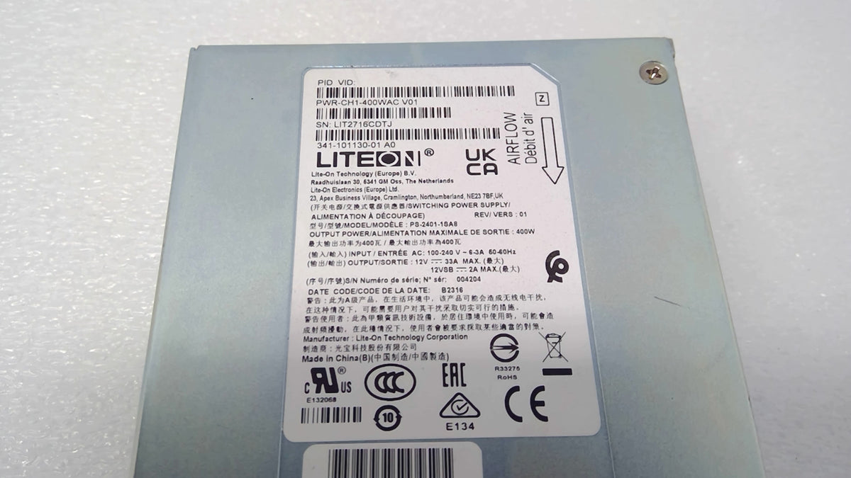 Cisco PWR-CH1-400WAC 400W AC Power Supply Catalyst C8500L-8S4X  341-101130-01