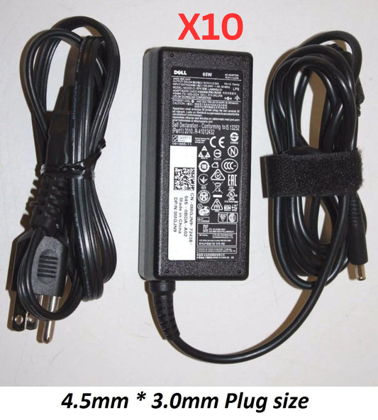 Lot of 10 Dell 65W AC Adapter PA-12 DELL Inspiron 15-5558  0MGJN9 074VT4 0G6J41