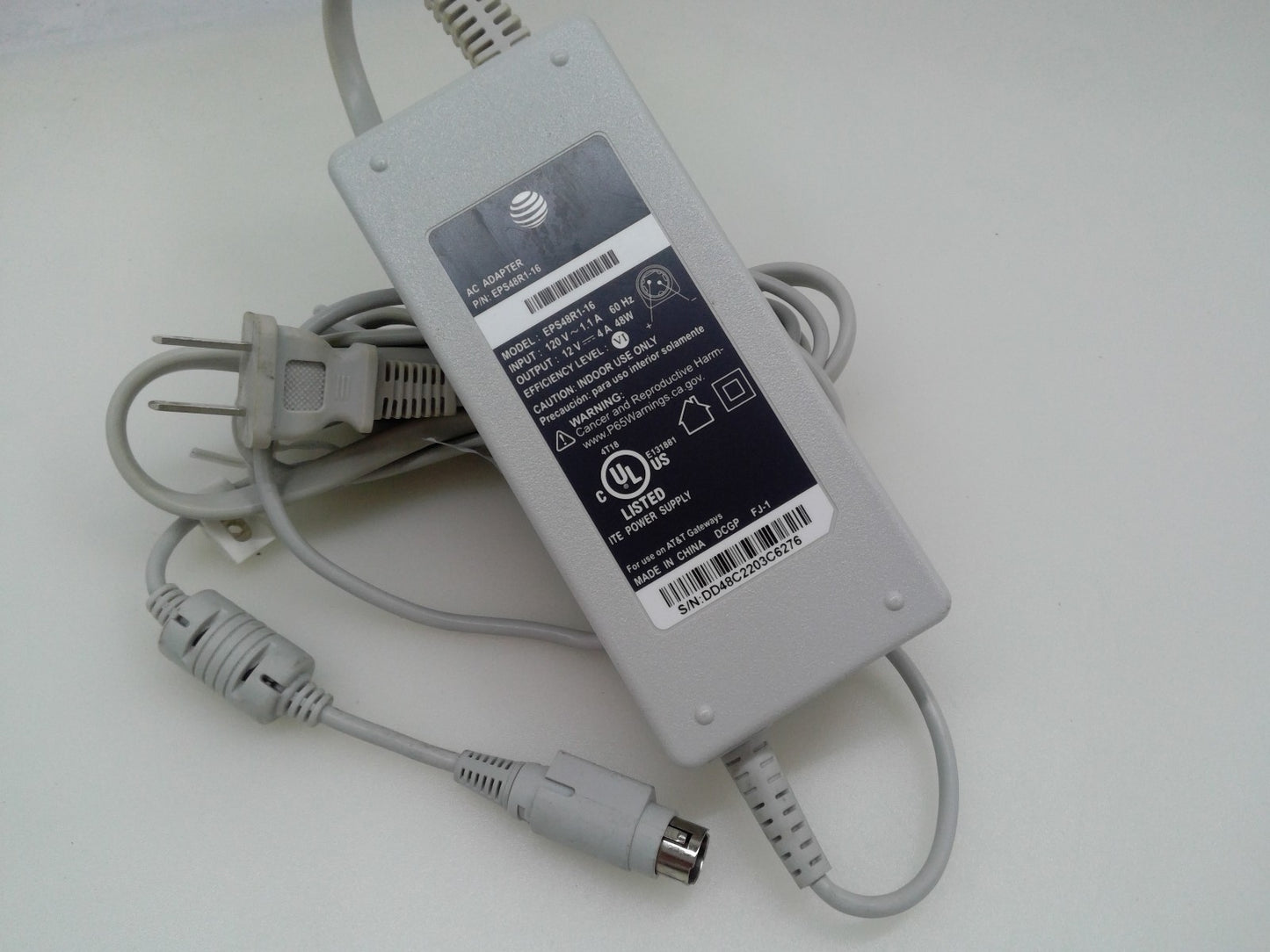 AT&T AC Adapter EPS48R1-36 12V 4A 48W 2-Pin DIN Power Supply for AT&T Gateways