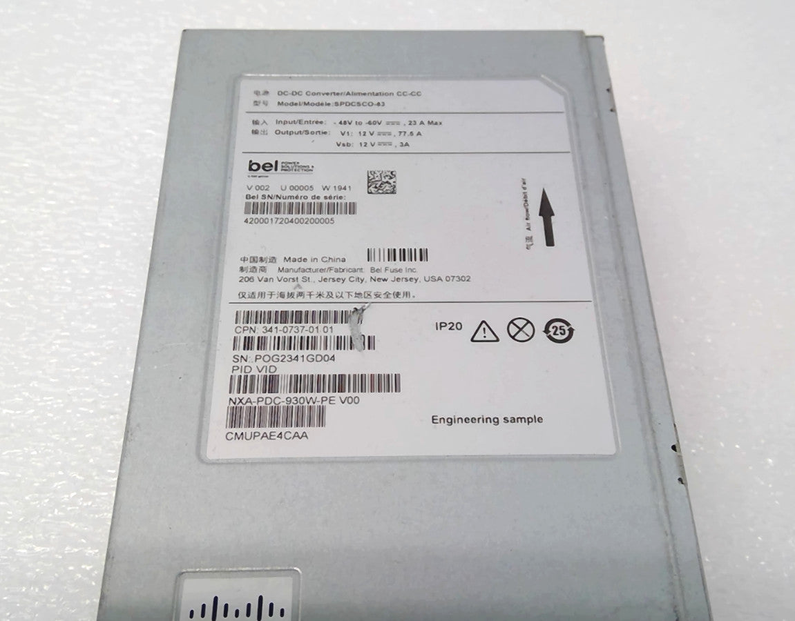 Cisco NXA-PDC-930W-PE 930W DC Power Supply Nexus 9300 341-0737-01 PSU Port-Ex