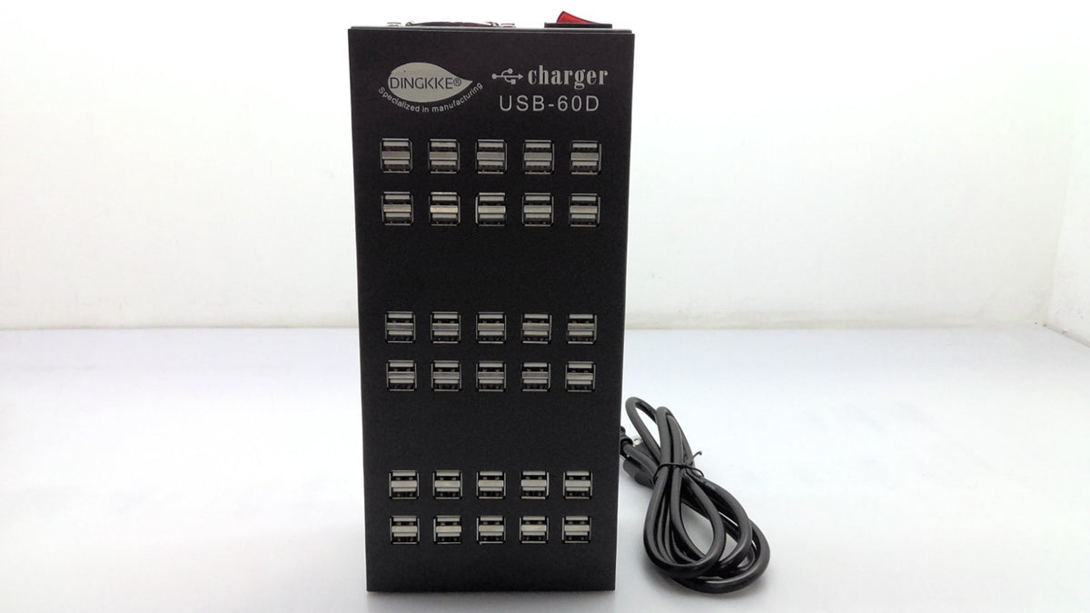 New DINGIKKE USB-60D 60-Port USB Charging Station Fast Charge Black