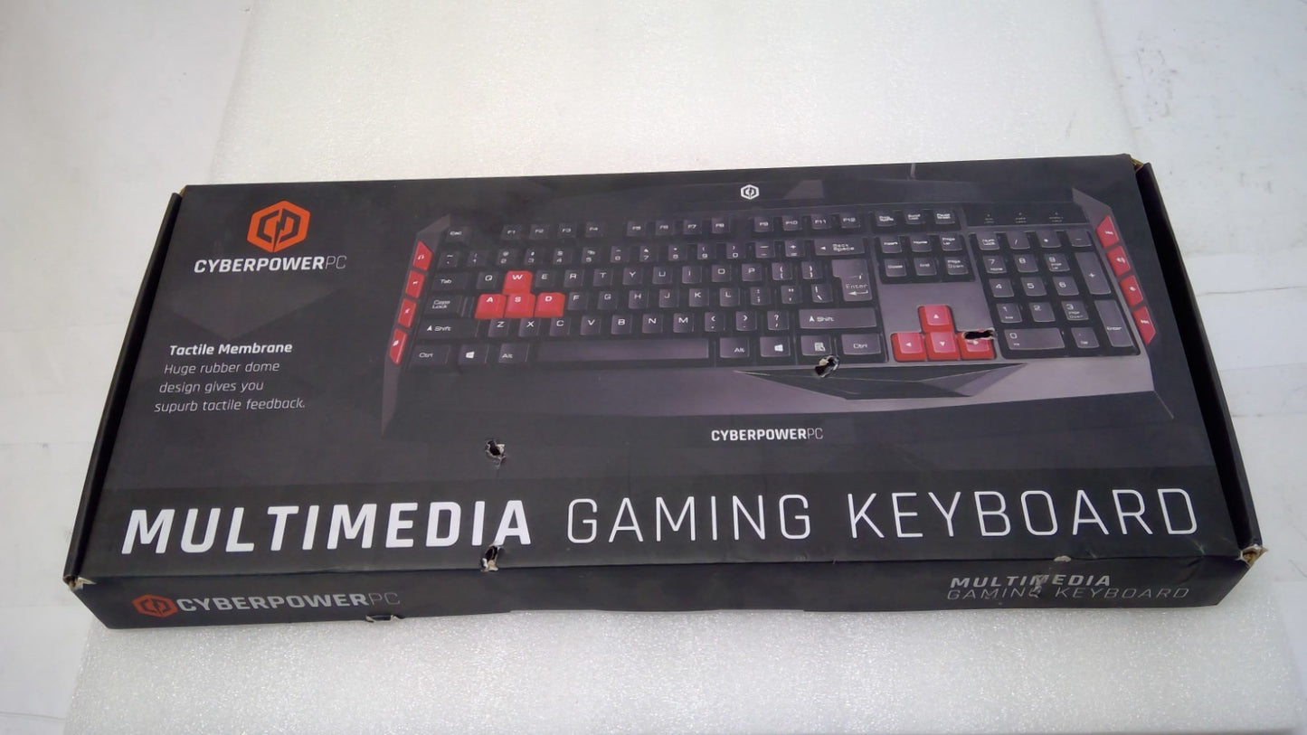 OPEN BOX Cyberpower PC Wired USB Multimedia Gaming Keyboard