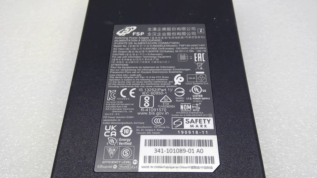 Genuine FSP FSP150-A54C1401 341-101089-01 150W 54V 2.78A 4-Pin Adapter