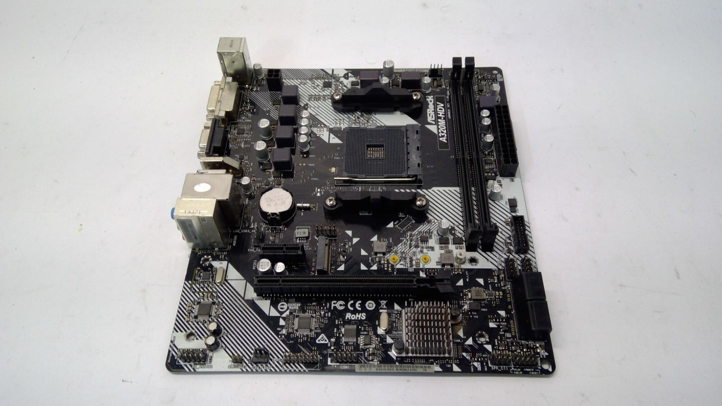 ASRock A320M-HDV AM4 MicroATX M.2 HDVI DDR4 MOTHERBOARD NO WIFI NO I/O Shield