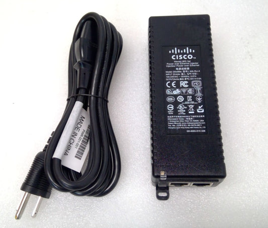 Cisco Meraki MA-INJ-4-US MR 802.3at PoE Injector by Cisco W/ Power Cord