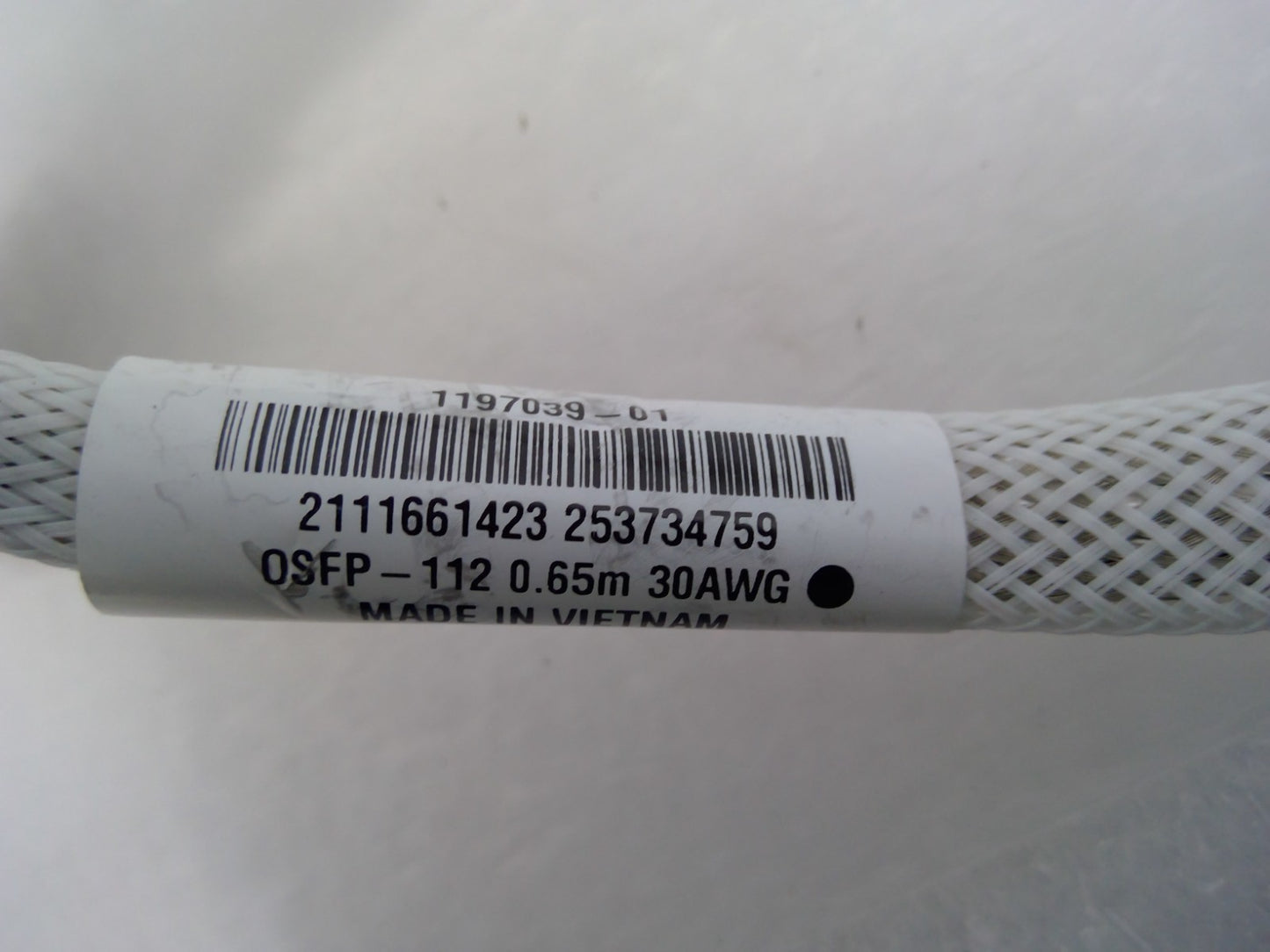 Genuine Molex 800G OSFP-112 DAC Cable 0.65m 30AWG 2111661423 1197039-01