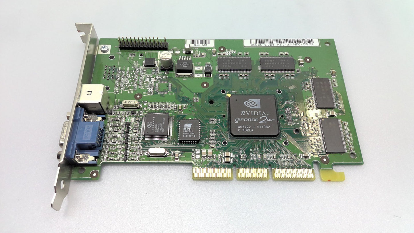 DELL 7D208 07D208 AGP VIDEO Card Adapter NVIDIA P55 GEFORCE2MX 32MB
