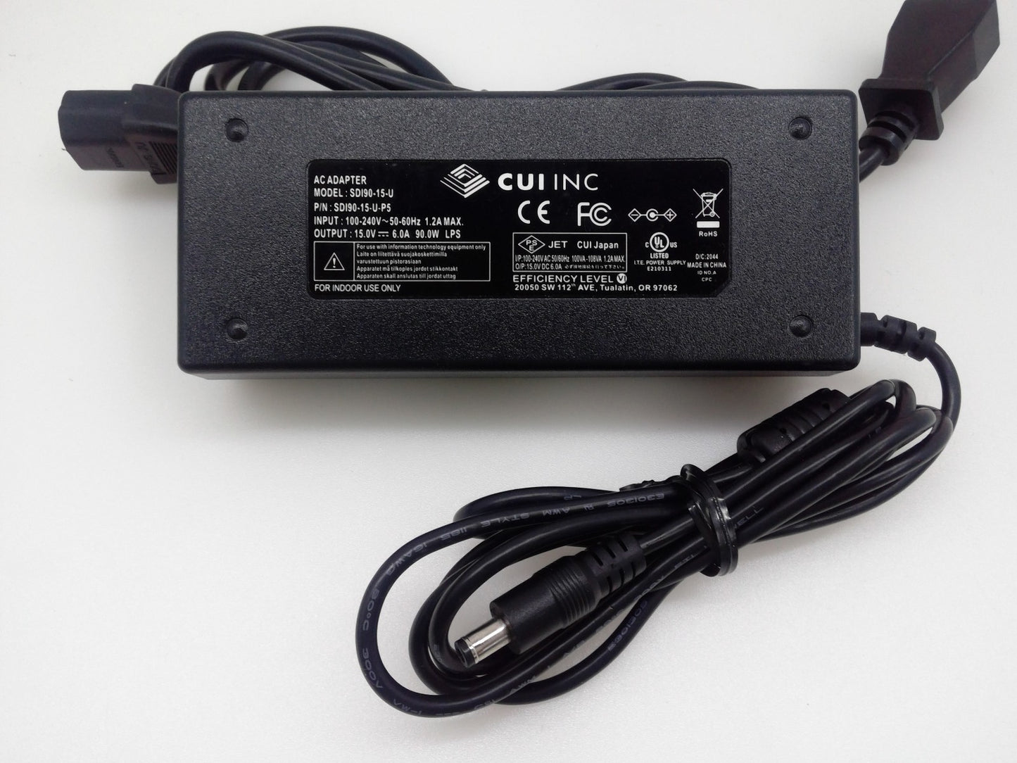 Genuine CUI INC SDI90-15-U Power Supply Adapter 15V 6.0A 90W