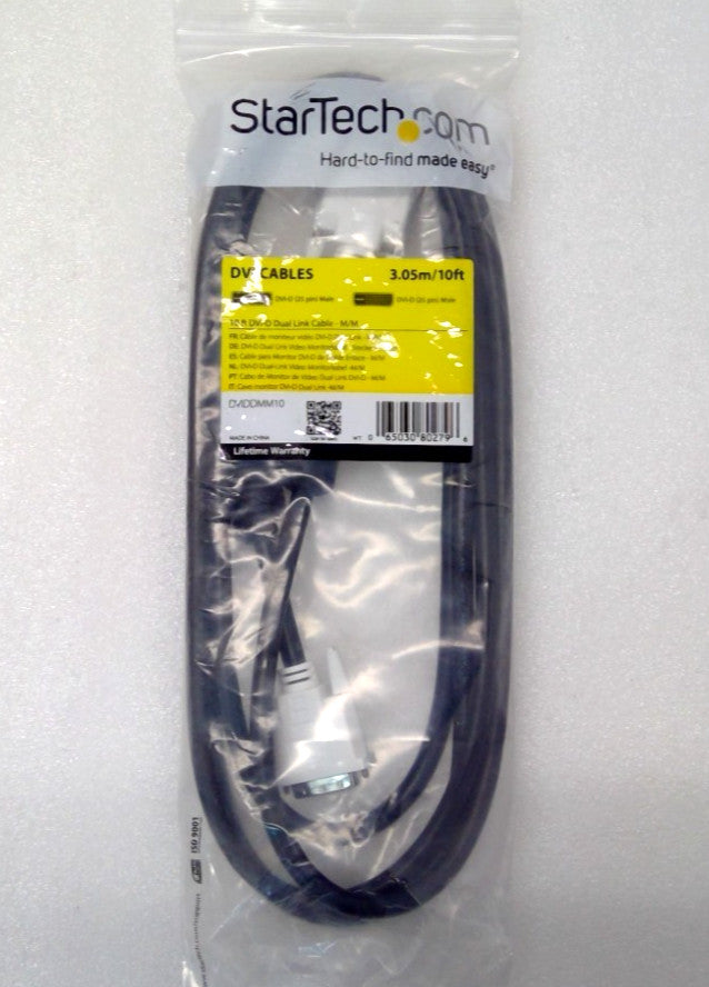StarTech.com DVIDDMM10 10ft DVI-D 25pin Dual Link Cable M/M 2560x1600 9.9 Gbit/s