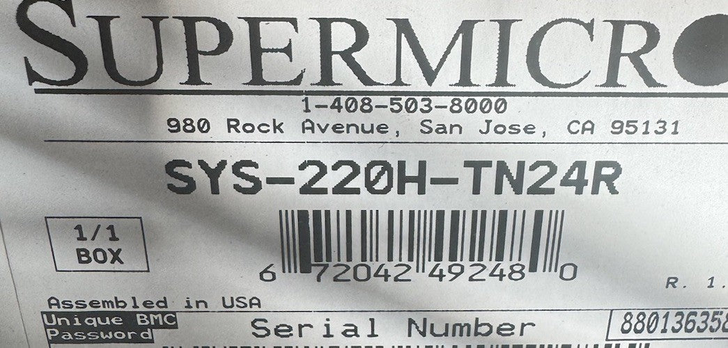 New Supermicro Hyper SuperServer SYS-220H-TN24R - Barebone - (Read Details)