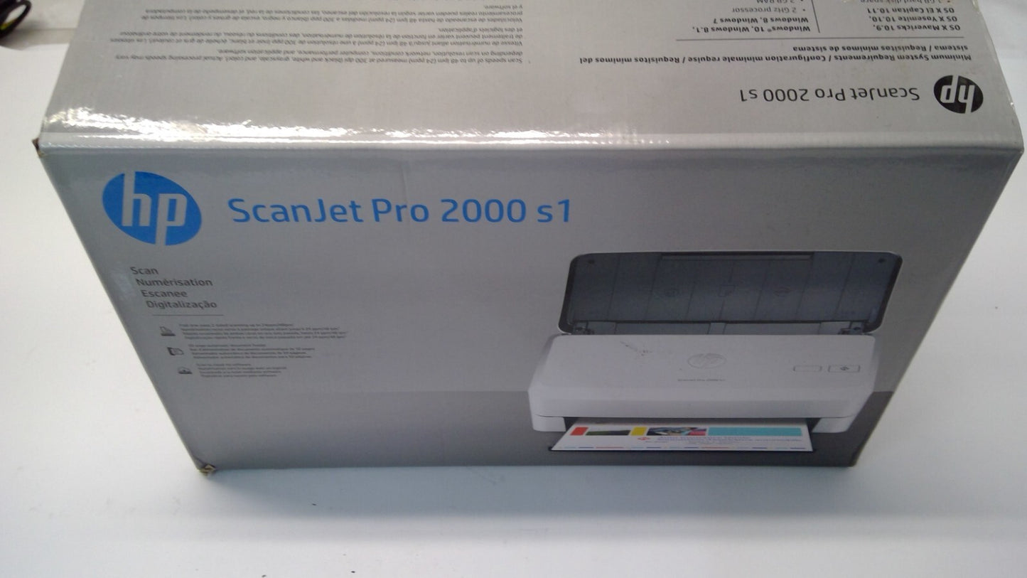 NEW - HP ScanJet Pro 2000 s1 Sheet-feed OCR scanner - White