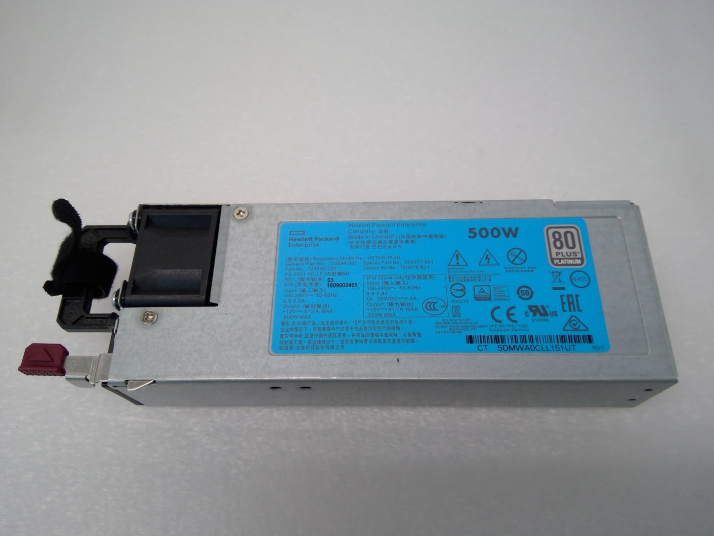 HP 500W Platinum Power PSU HSTNS-PL40 723594-001  ProLiant DL360 DL380 ML350 G9