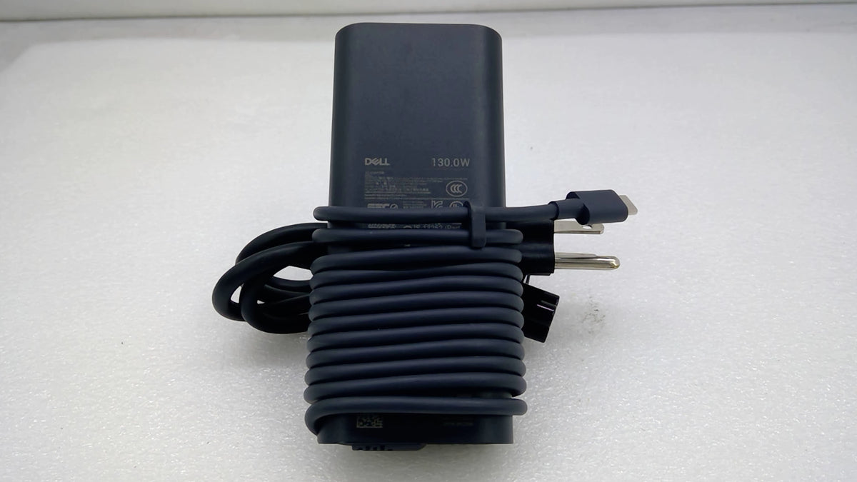 Genuine Dell 130W USB-C GaN Slim AC Adapter HA130PM230 0KC2N6 Gray OEM