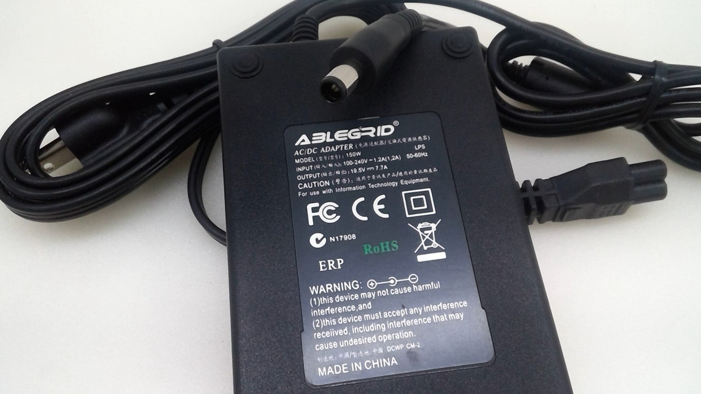 ABLEGRID 150W AC Adapter 19.5V 7.7A Tip 7.4×5. mm Center Pin W/Cord
