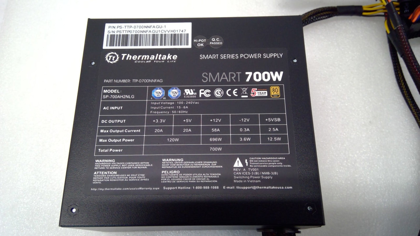 Thermaltake Smart 700W TTP-0700NNFAG 80 Plus 700W Modular Power Supply