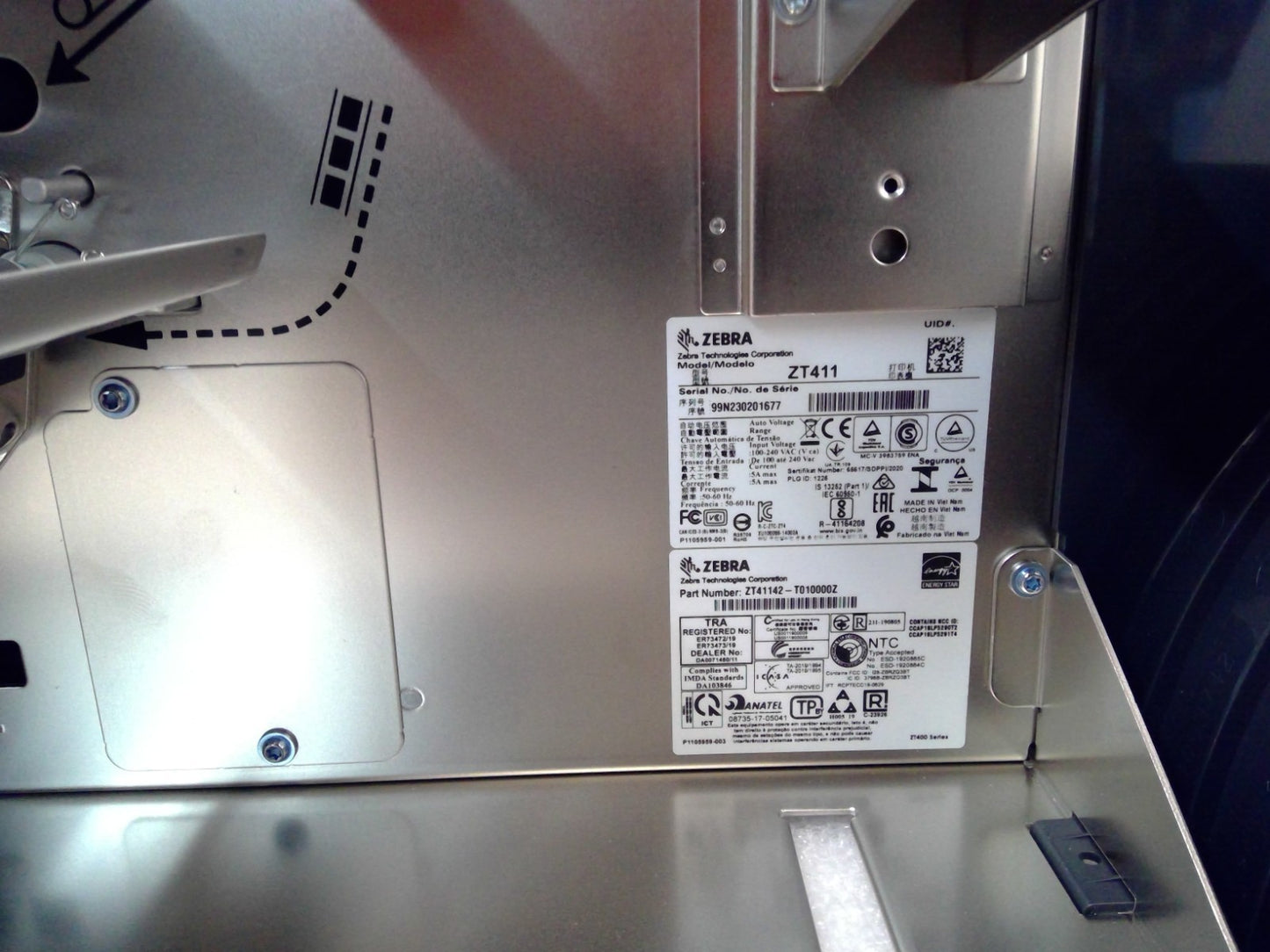 Unused Zebra ZT411 Thermal Transfer & Direct Label Printer ZT41142-T010000Z