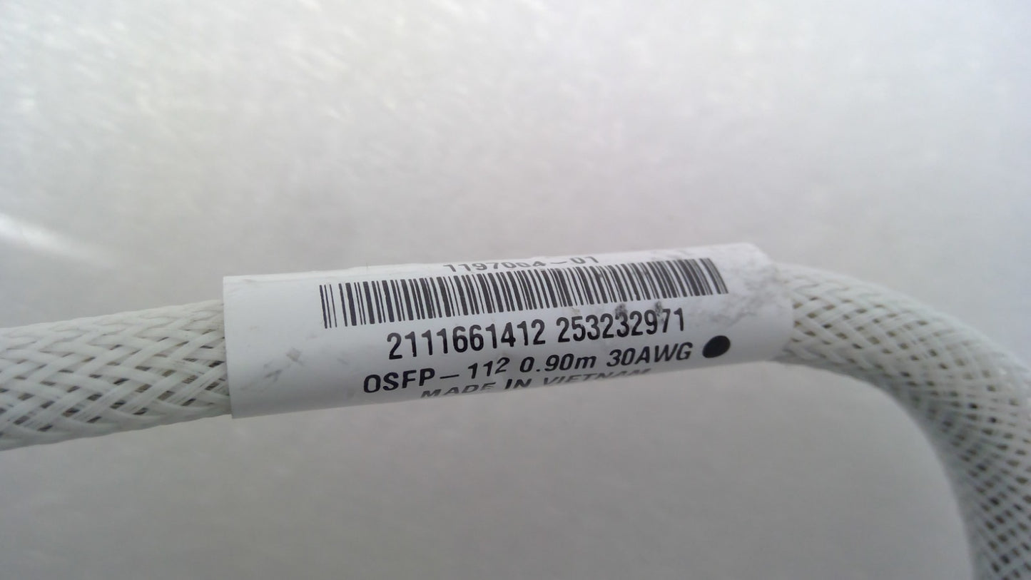 Molex 2111661412 800G OSFP-112 DAC Cable 0.9m 30AWG 1197004-01