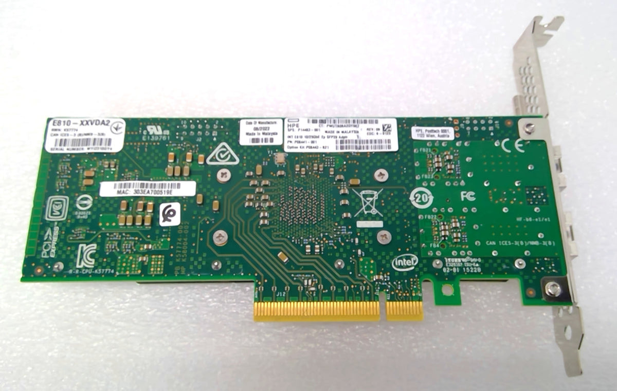 HPE INT E810-XXVDA2 2-Port 10/25Gb SFP28 PCIe 4.0 x8 Network Adapter P14483-001