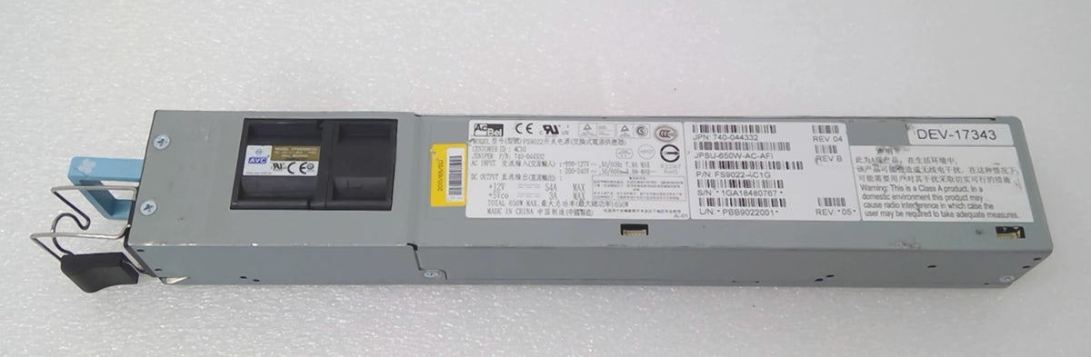 Juniper JPSU-650W-AC-AFI 650W Power Supply 740-044332 QFX5100 EX4600 FS9022