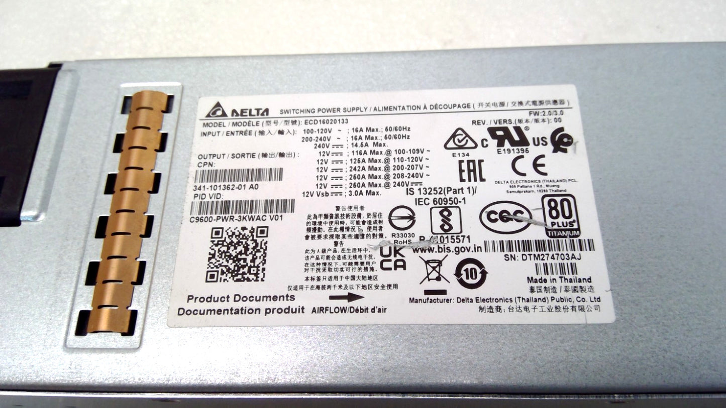Cisco C9600-PWR-3KWAC 3000W AC power supply for Cisco Catalyst 9600 series