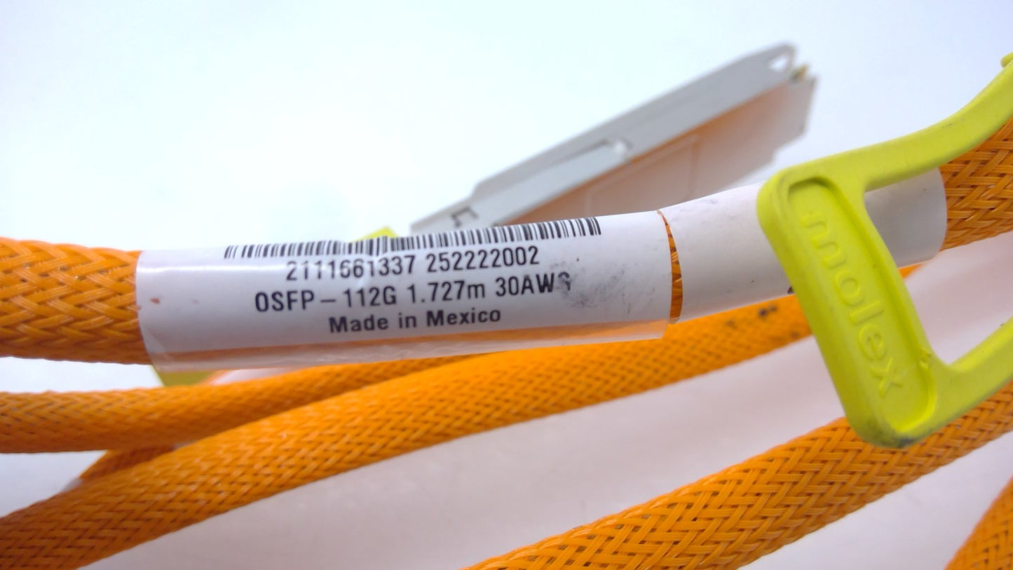 Molex 2111661337 800G OSFP-112G DAC Cable 1.727m 30AWG 1155820-03 Direct Attach