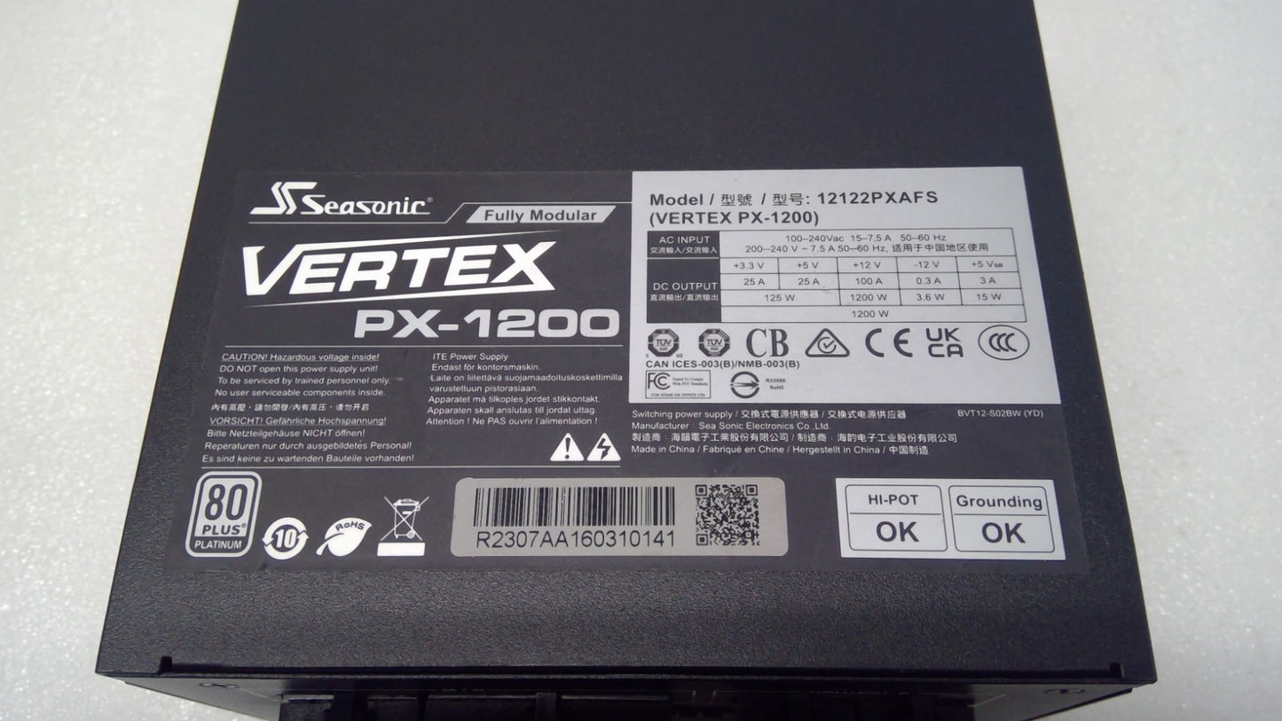Seasonic Vertex PX-1200 ATX 3.0/PCIe 5.0 1200W 80+ Full-Modular Power Supply