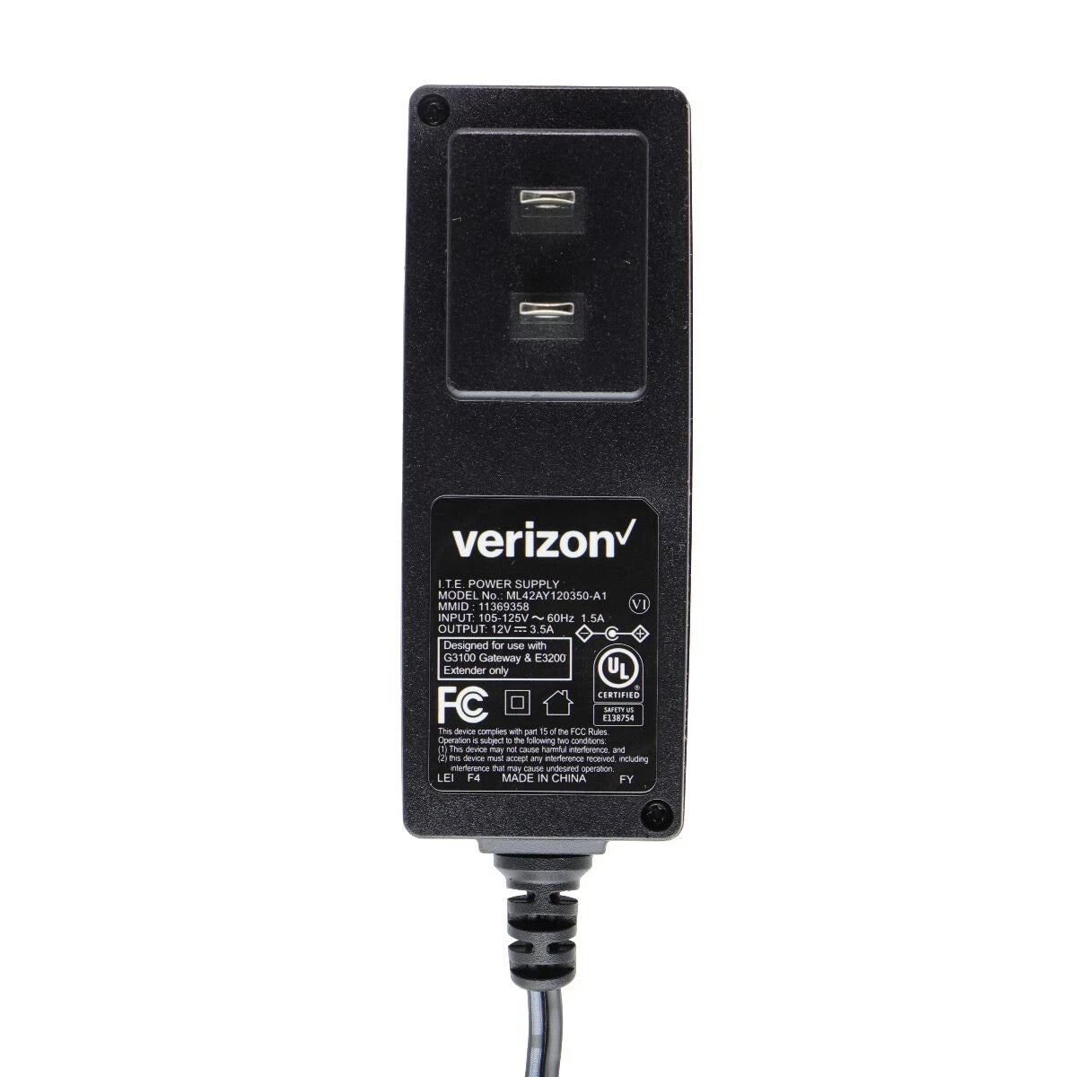 Verizon Universal 12V 3.5A Ac Adapter Power Supply (ML42AY120350-A1) - Black