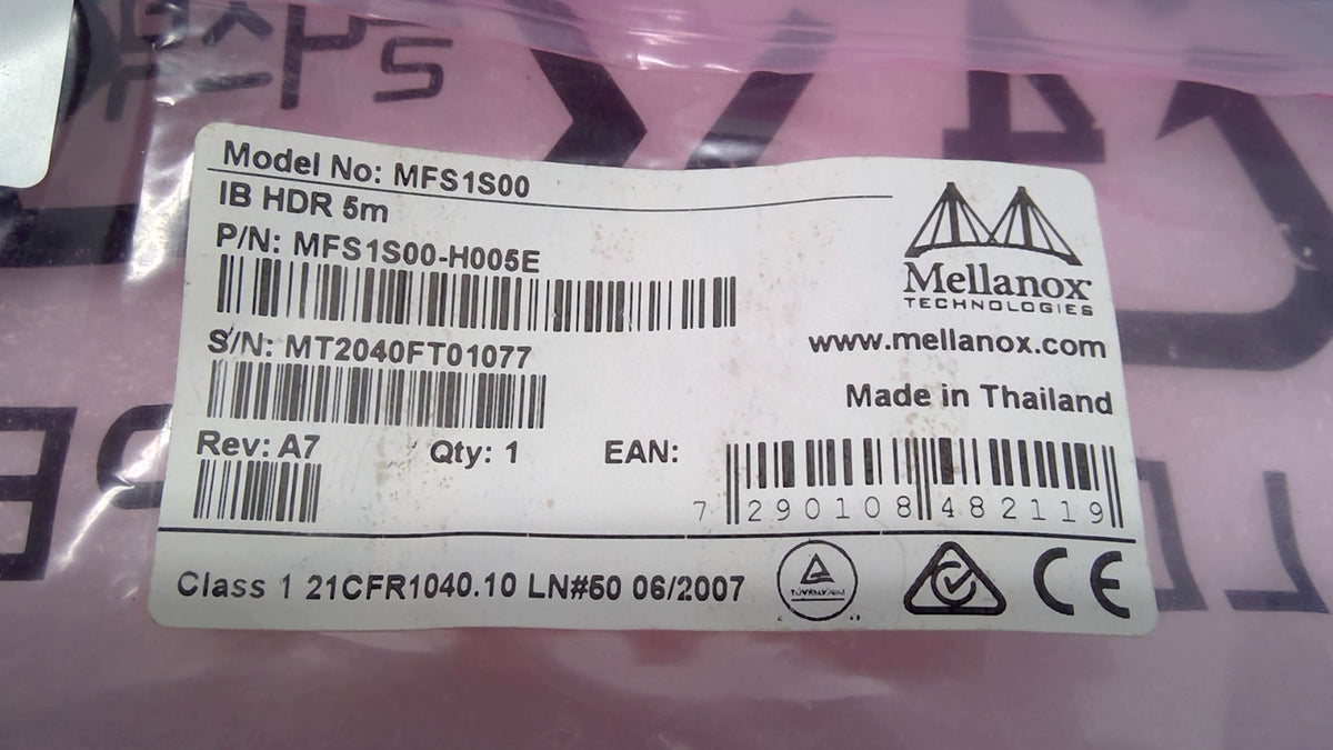 NEW NVIDIA Mellanox MFS1S00-H005E InfiniBand HDR 200G QSFP56 AOC Cable 5m