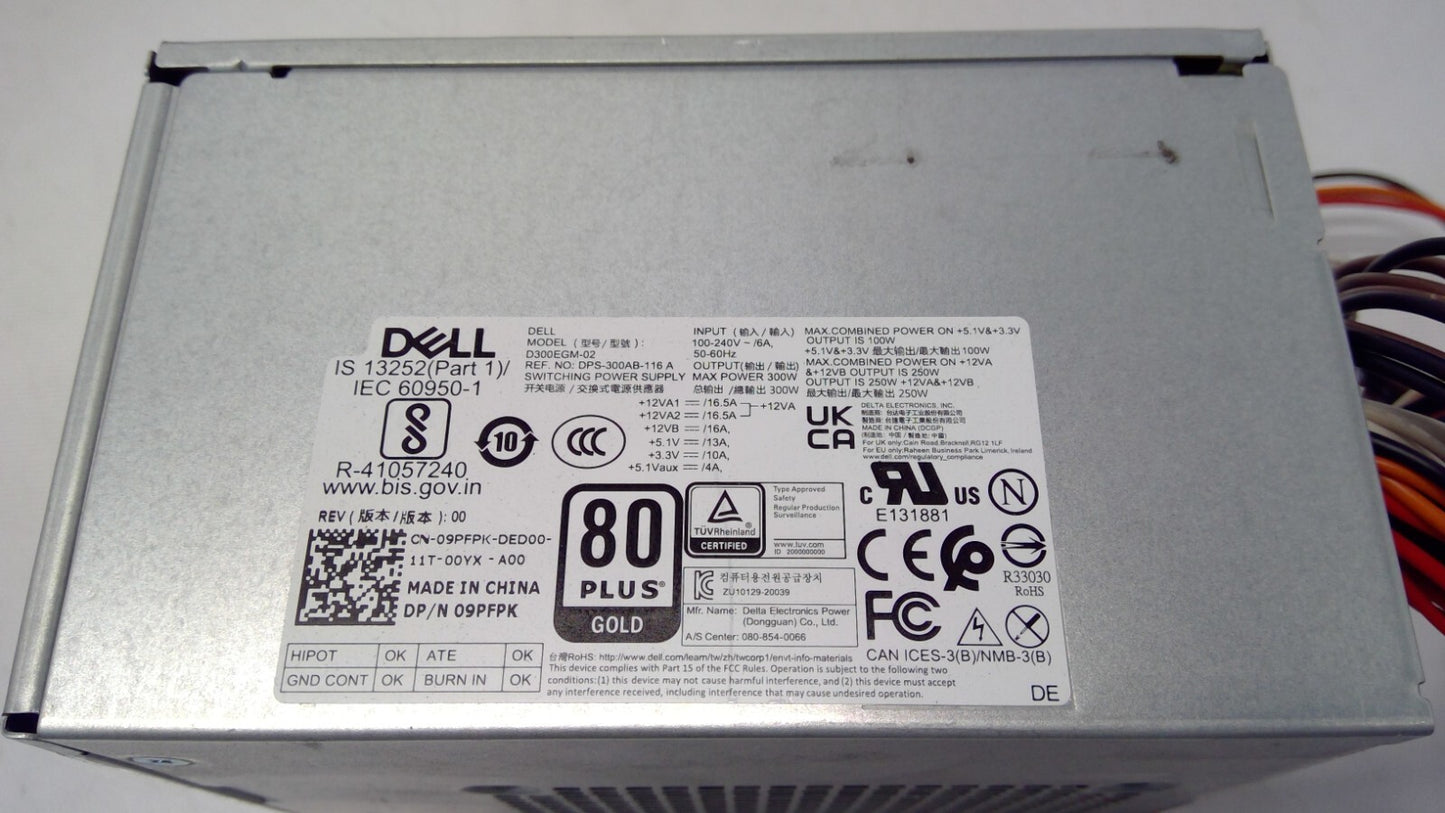 Genuine Dell Precision 3630 Tower 300W Power Supply D300EGM-02 8V22F 7336V Gold