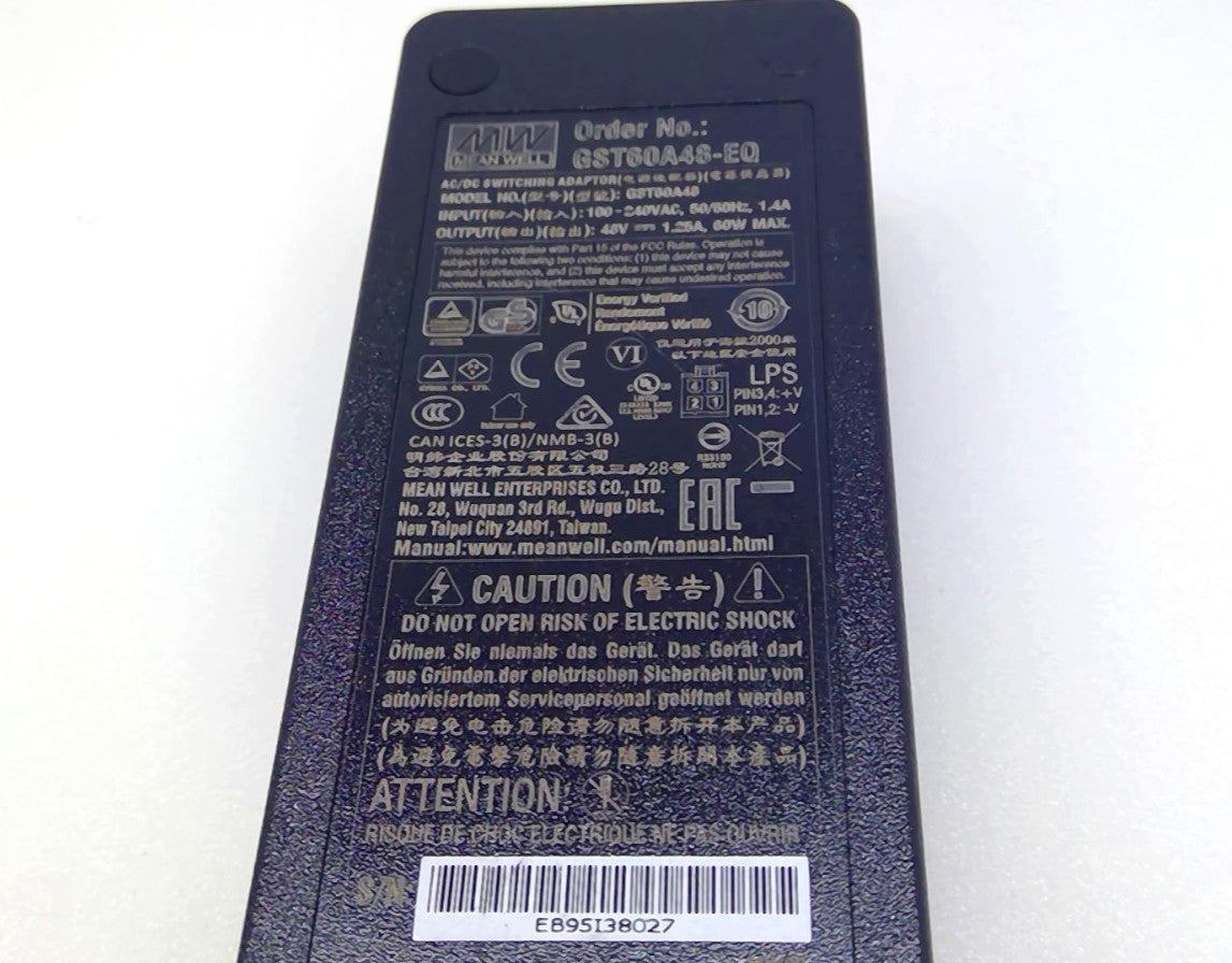MEAN WELL GST60A48-EQ 60W AC/DC Power Adapter 48V 1.25A 4-Pin